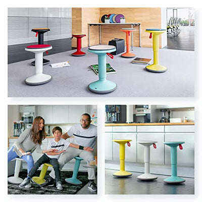 Interstuhl UPis1 - ergonomischer Sitzhocker mit Schwingeffekt - höhenverstellbar - Hocker mit rutschhemmender Standfläche & Kippschutz - Sitzhocker für gesünderes Arbeiten (Grauweiß)