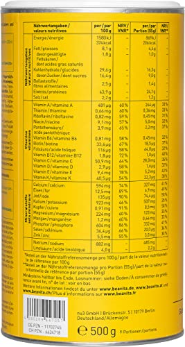 BEAVITA Vitalkost Diät-Shake Schokolade (500g) - Diät Shakes zum Abnehmen - vitamin- und nährstoffreicher Mahlzeitersatz mit Eiweiss Protein Pulver Schokolade - glutenfreier Protein shake zum abnehmen