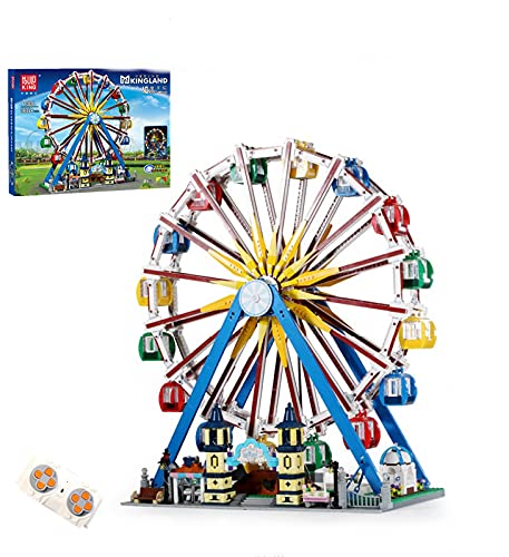 Achko Riesenrad Bausteine Modell, Mould King 11006, Fernbedienung Groß Ferris Wheel mit Licht und Musik, Riesenrad Kompatibel mit Lego Creator - 3836 Teile