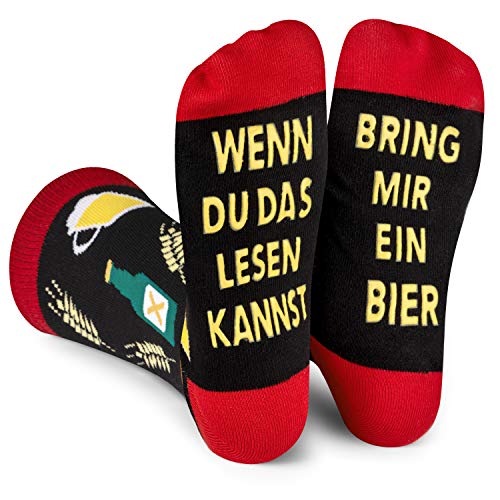 Lavley Wenn Du Das Lesen Kannst Bring Mir Lustig Socken für Frauen und Männer (Bier)