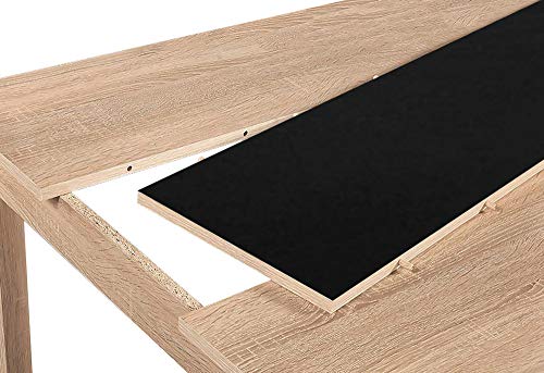 HOMEXPERTS Esstisch NICO / Küchentisch 120 cm / Esszimmertisch / Tisch in Sonoma Holz Eichen-Optik hell-braun / Wendeplatte in der Mitte wahlweise Schwarz oder Weiß / 120 x 80 x 75 cm (L x B x H)