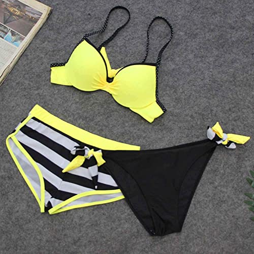 CMTOP Bikini Set mit Hotpants Damen Push Up Bademode Strand Badeanzug Bikini Damen Set Push Up Bademode Zweiteilige Neckholder Women Beachwear Halfter Badeanzug Badeanzug Summer Beach Kleidung