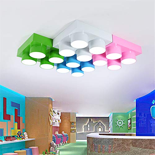 Persönlichkeit Kreative LEGO Ziegel LED Acryl Schlafzimmer Dekorieren Deckenleuchten, Perfekte Familie Kinder Weihnachtsgeschenke, Grün-80 * 40 * 9 cm