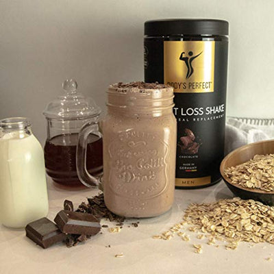 BODY'S PERFECT® Weight Loss Shake für Männer, Diät Shake zur Gewichtskontrolle mit hochwertigem Protein, Mahlzeitersatz mit allen wichtigen Vitaminen und Mineralstoffen, 500g (Schokolade)