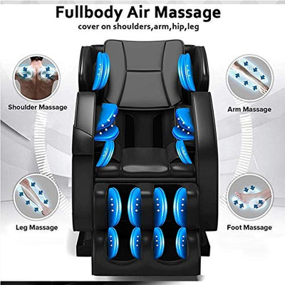 Lzour Ganzkörper-Massagestuhl, Null-Gravity Shiatsu-Recliner mit Airbags, Rückenheizung, Fußrolle und blau-Zahn-Speake