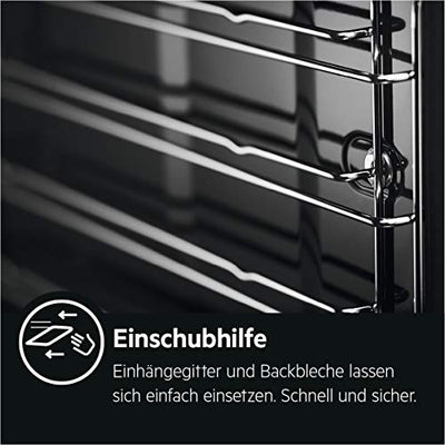 AEG BEB435020M Einbau-Backofen / Aqua-Reinigungsfunktion / Touch-Bedienung / Grillfunktion / Display mit Uhr / A+