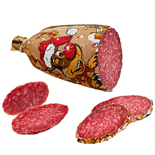 WURSTBARON® Salami Rentier - 225g schmackhafte Salami in tollem Weihnachtsdesign