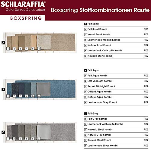 Schlaraffia Arabella Boxspringbett 180x200 cm beige inkl. GELTEX® Topper Taschenfederkernmatratzen H2 & H3