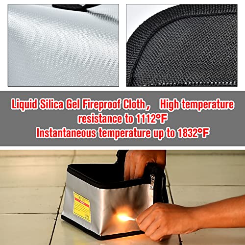 i-LEFANTE Lipo Safe Bag Feuerfeste, explosionsgeschützte Tasche Großraum-Lipo Akku Aufbewahrungsbox Schutzschalter Schutztasche zum Aufbewahren und Laden (21.5 x 15 x 14cm)