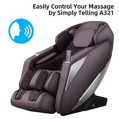 iRest Massagesessel mit intelligenter Sprachsteuerung, Drainage-Massage für Beine, Zero Gravity, Smart-Taste für Massageprogramme, SL-Schienen, Stretching Yoga (braun)