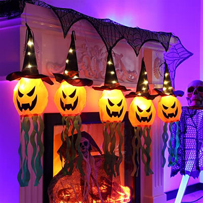 Halloween Dekoration Lichter Kürbis Atmosphäre Lichter Leuchtende Dekoration Weihnachten Halloween Party LED Lampe Dekorative Lichterketten Fernbedienung Licht One Size