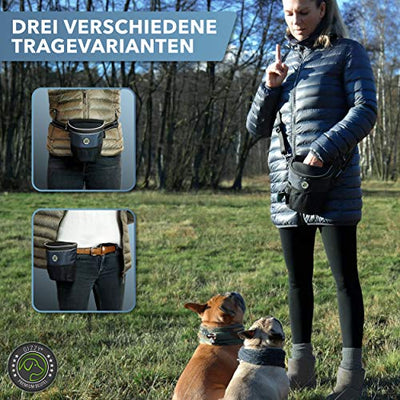 GIZZY® DAS ORIGINAL - Leckerlibeutel für Hunde - Innovative Einhand-Öffnung zur blitzschnellen Belohnung - Futterbeutel Hunde für Training & Welpenerziehung (Mitternachtsblau)