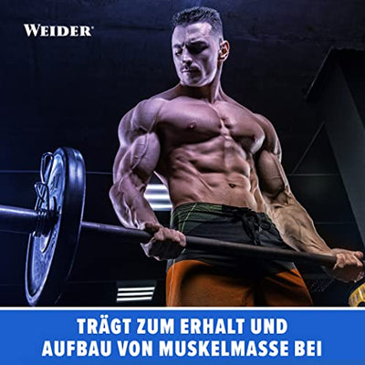 Weider Premium Whey Protein Pulver, hochwertiges Eiweißpulver mit Whey Isolat zum Muskelaufbau mit hohem Anteil an EAA, BCAA und freiem L-Glutamin, perfekte Löslichkeit – Erdbeer-Vanille, 2,3kg