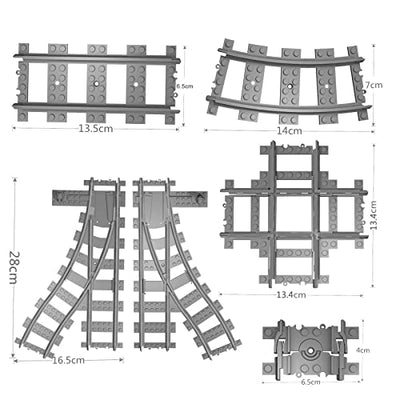 Bausteine Schienen Set, City Schienen, Toy Railway Rails for Train, kompatibel mit dem Marktführer (City Schienen 33Stück)