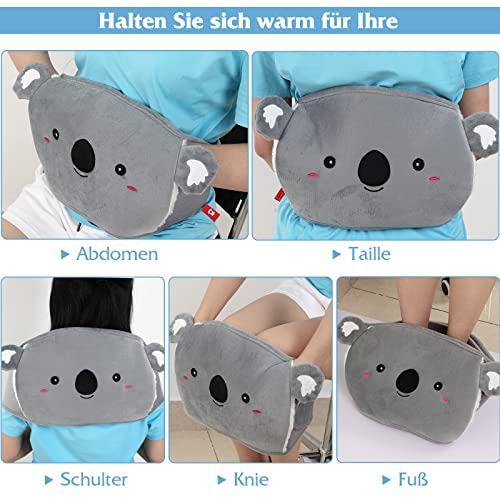 Wärmflasche Mit Bezug Wärmflaschengürtel Tier - 4 Stück Wärmflaschen-gürtel, Wärmeflasche Für Erwachsene&Kinder, Schmerzlinderung, Komfort für den Bauch, Hot Water Bottle Weihnachtsgeschenke