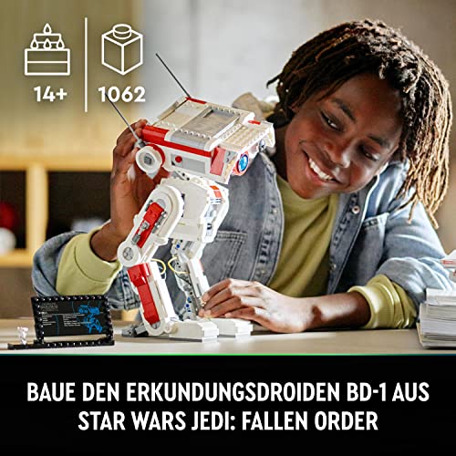 LEGO 75335 Star Wars BD-1, Modellbausatz, bewegliche Droidenfigur, Zimmerdekoration, Weihnachtsgeschenkidee für Jungen & Mädchen, Teenager aus dem Videospiel Jedi: Fallen Order