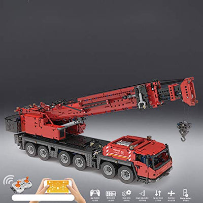 DAN DISCOUNTS Technik Kran LKW Bausteine, 4460 Klemmbausteine 2.4G 6CH Technik Ferngesteuert Multifunktionale Kran Rammmaschinel Modell mit Motor, Kompatibel mit Lego Technic - 17013