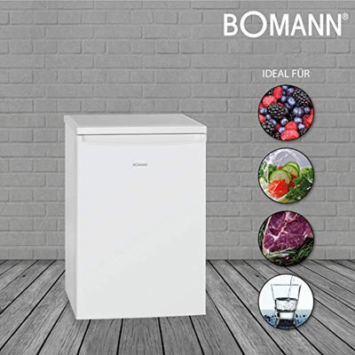 Bomann VS 2185.1 Kühlschrank mit 133 Liter Volumen, freistehender Getränkekühlschrank für Indoor und Outdoor, Höhe: 84,5 cm/Breite: 56 cm, kleiner Standkühlschrank mit LED-Beleuchtung, weiß