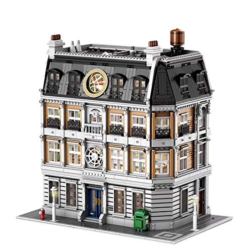 PEXL Haus Bausteine Bausatz, 4-Etagen Modular Architektur Modell, 6500 Klemmbausteine und LED Beleuchtungsset, Konstruktionsspielzeug Kompatibel mit Lego Stadthaus