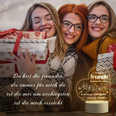 Geschenke für Freundin, Personalisierte Herzförmig Nachtlicht Beste Freundin Geschenke, Geschenk Freundin Geburtstag, Geburtstagsgeschenk für Freundin, Weihnachtsgeschenke für Freundin