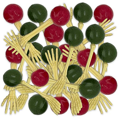 3 Tüten Halloween Süßigkeiten Süßwaren, Halloween-Candy einzeln verpackt als gruseliges Mitgebsel (Creepy Tasty Bones Lollipops, 3x80g)