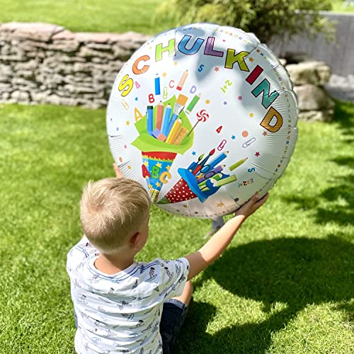 Oblique Unique® Schulkind Folien Ballon Luftballon Hänge Deko für Einschulung Schuleinführung Schulanfang Schulstart für Jungen und Mädchen