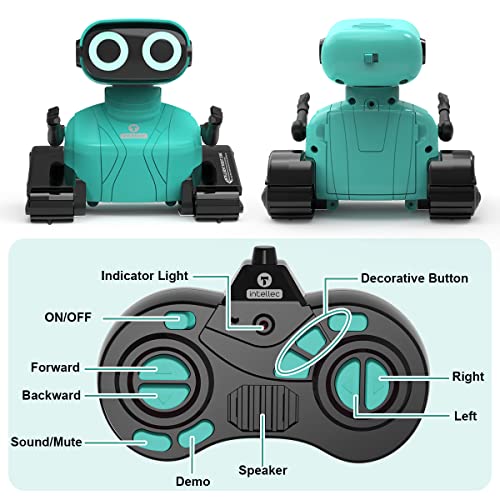 GILOBABY RC Roboter Kinder Spielzeug, Ferngesteuerter Roboter mit 2,4 GHz Fernbedienung, LED-Augen, Flexible Arme, Singender und Tanzender, Geschenke für Kinder Jungen und Mädchen ab 3 Jahre – Blau