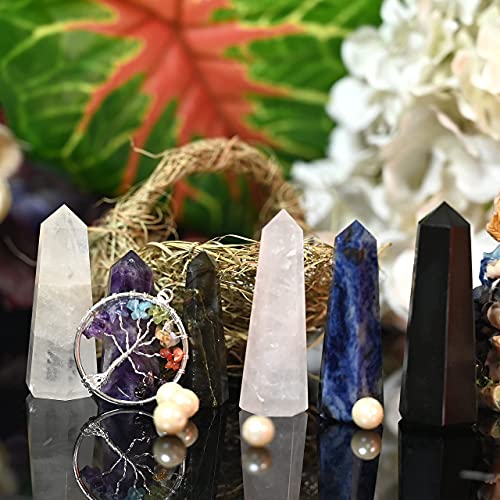 KACHVI Heilkristalle| Kristalle und Edelsteine heilen| Kristalle Set| Chakra Kristalle Set| Heilkristalle Geschenkset| Naturheilsteine Set | Reiki Kristalle für heilende | Crystal Geschenke Set VON 6