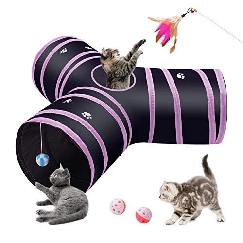 S-jiang 3-Wege Katzentunnel Y Form Katzentunnel 30CM Zusammenklappbar Pet Play Tunnel Für Katzen Welpen Kätzchen