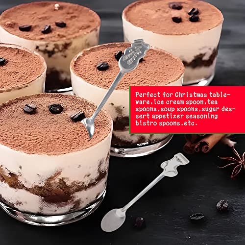 8 Stück Kaffee Löffel, Weihnachtslöffel Edelstahl Teelöffel Weihnachtsgeschenk für Kaffee, Dessertlöffel Weihnachten Style für Kaffee, Tee, Suppe, Dessert, Eiscreme Party Tischdekorationen