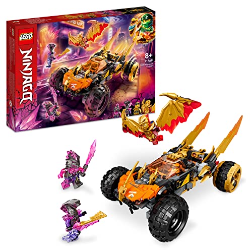 LEGO 71769 NINJAGO Coles Drachen-Flitzer, Set für Kinder mit Spielzeug-Auto, Schlangen-Figur und 3 Minifiguren, inkl. Kai und Cole, Geschenkidee zu Weihnachten