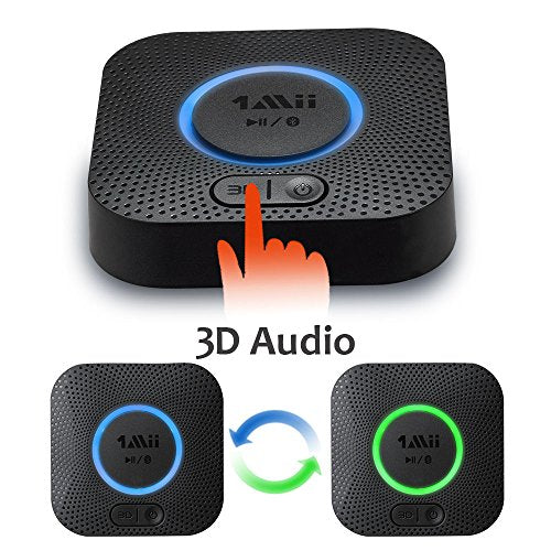 1Mii B06 Plus Bluetooth HiFi Empfänger, drahtloser Audio Adapter, aptX Geringe Latenz Bluetooth 5.0 Receiver mit 3D Surround arbeitet mit Smartphones und Tablets für Stereoanlage Lautsprecher