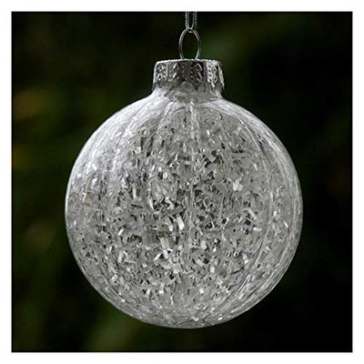 WWWFZS Weihnachtskugel Dekoration Durchmesser = 8 cm 48pcs / Pack Gestreifte Glasweihnachtskugel Mit Inner Glas Chip Dekorative Glasstern Weihnachten Anhänger Weihnachtskugeln