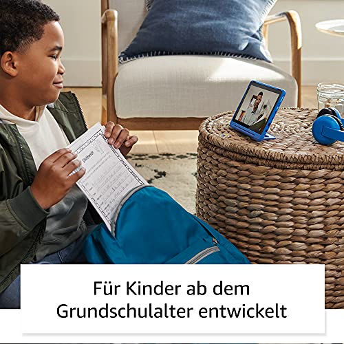 Fire 7 Kids Pro-Tablet (kindgerechte Hülle mit „Graffiti-Design“-Design) + BuddyPhones PopTime-Bluetooth-Headset (violett, Altersklasse: 8-15 Jahre) + NuPro-Displayschutzfolie (2er-Pack)