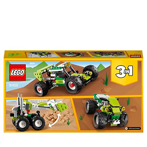 LEGO 31123 Creator 3-in-1 Geländebuggy, Quad, Kompaktlader, Spielzeug-Fahrzeuge für Kinder ab 7 Jahre, Bagger, Spielzeugauto