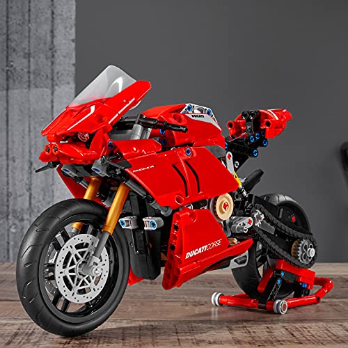 LEGO 42107 Technic Ducati Panigale V4 R Motorrad, Supermotorrad-Schaustück für Sammler, Set für Kinder und Erwachsene