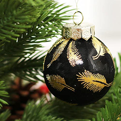 25 Stück Weihnachtsbaumkugeln zum Aufhängen für Zuhause, Party, Weihnachten, Hochzeitsdekoration, Frohe Weihnachtsbaumschmuck, 60 mm hängende Weihnachtskugeln, Schwarz