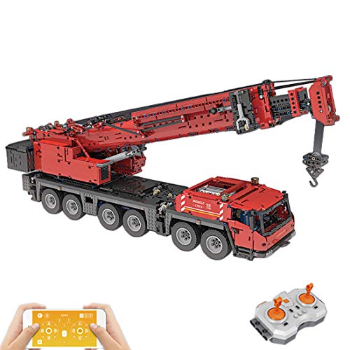 DAN DISCOUNTS Technik Kran LKW Bausteine, 4460 Klemmbausteine 2.4G 6CH Technik Ferngesteuert Multifunktionale Kran Rammmaschinel Modell mit Motor, Kompatibel mit Lego Technic - 17013