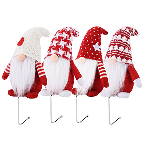 Weihnachtsstrumpf Halter - Gnome Weihnachtsstrumpf Halter Kamin Haken, Kamin Haken Weihnachtsstrumpf Haken, Weihnachtsdeko Kamin Dekoration Weihnachten, Gnome Halter Weihnachtsstrumpf Haken 4er-Set