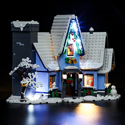 LIGHTAILING Licht-Set Für Lego 10293 Creator Expert Besuch des Weihnachtsmanns Bausteinen Modell：Fernbedienungsversion - Modell Set Nicht Enthalten