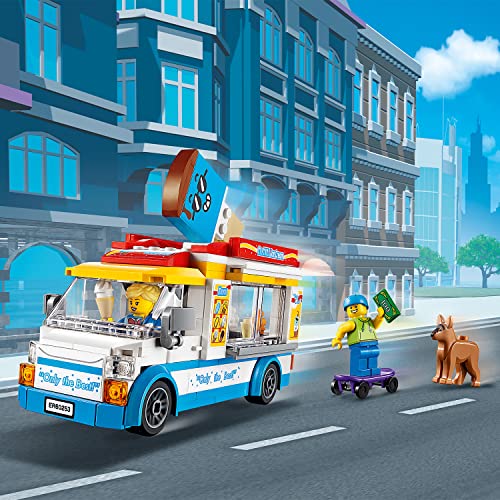 LEGO 60253 City Great Vehicles Eiswagen, kreatives Spielzeug mit Skater- und Hundefigur, Geschenk für Mädchen und Jungen ab 5 Jahren, Kinderspielzeug