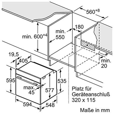 Bosch HBG675BW1 Serie 8 Einbau-Backofen, 60 x 60 cm, Made in Germany, Pyrolyse Selbstreinigung, AutoPilot 10 10 Automatikprogramme, 4D Heißluft Backen auf 4 Ebenen, TFT-Touchdisplay, Schnellaufheizung