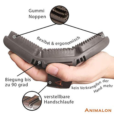 Animalon CareFlex Striegel | Flexibler & Ergonomischer Gummi-Striegel mit Klettverschluss für Jede Putzbox | Pferde Zubehör | Pferdeputzzeug