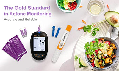 FORA 6 in 1 ketone messgerät set (mg/dl), Bluetooth, (Blutzucker, Gesamtcholesterin, Harnsäure, Hämatokrit, Hämoglobin), Selbsttest, Keto Ernährung, low Carb Diät, Früherkennung von Ketoazidose