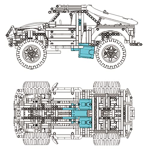 Offroad-Pickup-Bausteine Sets,Geländewagen im Maßstab 1:10 Modellbausteine,Spielzeug, Sammel-LKW,für Jungen ab 14+Jahren,Erwachsene (1639 Stück)