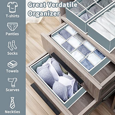 Onlyesh 6 Stück Schubladen Organizer, Faltbare Kleiderschrank Organizer für BHs, Unterwäsche, Socken, Krawatten