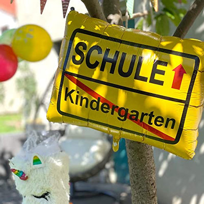 Oblique Unique® Schuleinführung Schulanfang Einschulung Deko Set für Jungs und Mädchen - Folienballon Zuckertüte und Folienballon Kindergarten / Schule