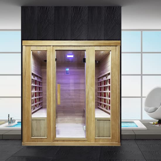 Bagno Italia Infrarot-Sauna für 6 Personen 180 x 140 cm mit Funk-Farblichttherapie Aromatherapie Ozonotherapie