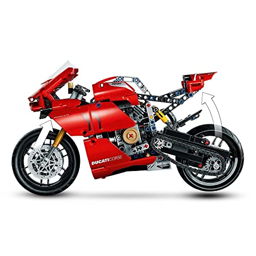 LEGO 42107 Technic Ducati Panigale V4 R Motorrad, Supermotorrad-Schaustück für Sammler, Set für Kinder und Erwachsene