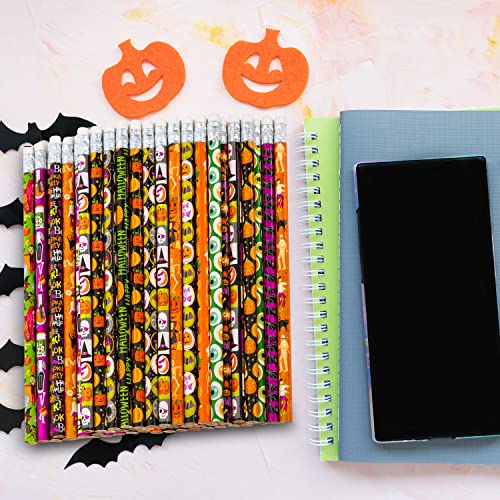 JOYIN 48 Stück Halloween-Bleistift-Sortiment mit Radiergummi in 12 Designs für Halloween, Kinder, Geschenk, Preis, Partyzubehör